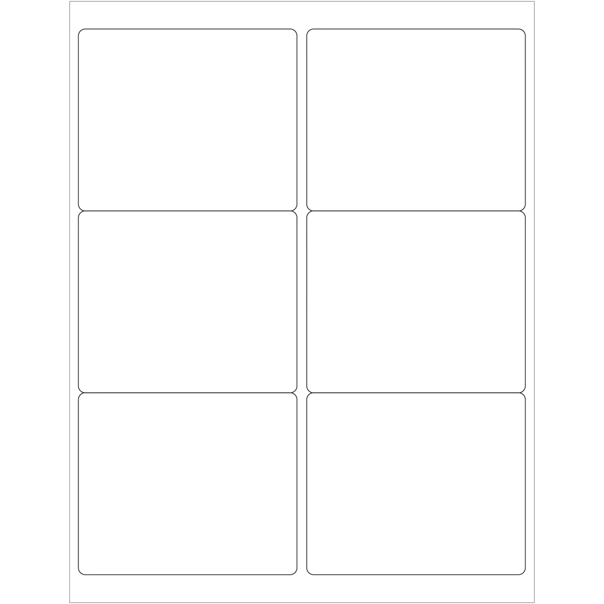 4 x 3 1/3" White Removable Rectangle Laser Labels 600/Case