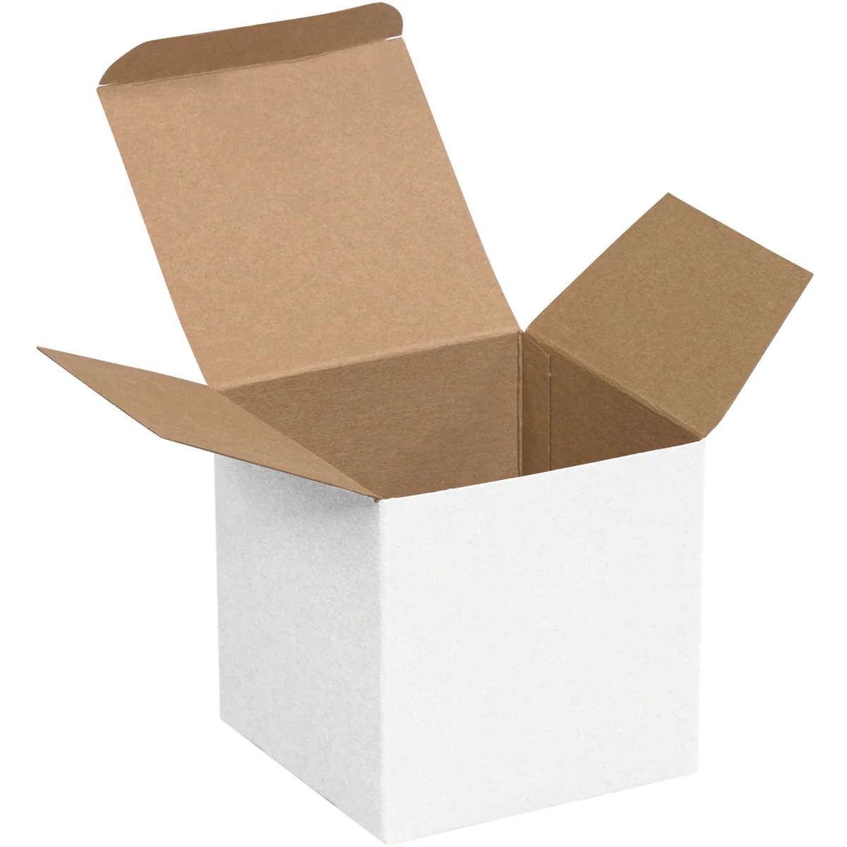 4 x 4 x 4 White 24pt 1-pc Chipboard Folding Carton 250/Case - Image 2