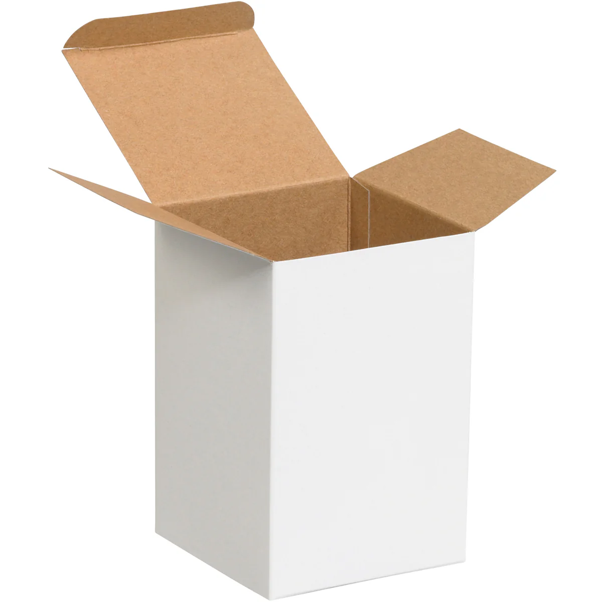 4 x 4 x 6 White 24pt 1-pc Chipboard Folding Carton  250/Case - Image 2