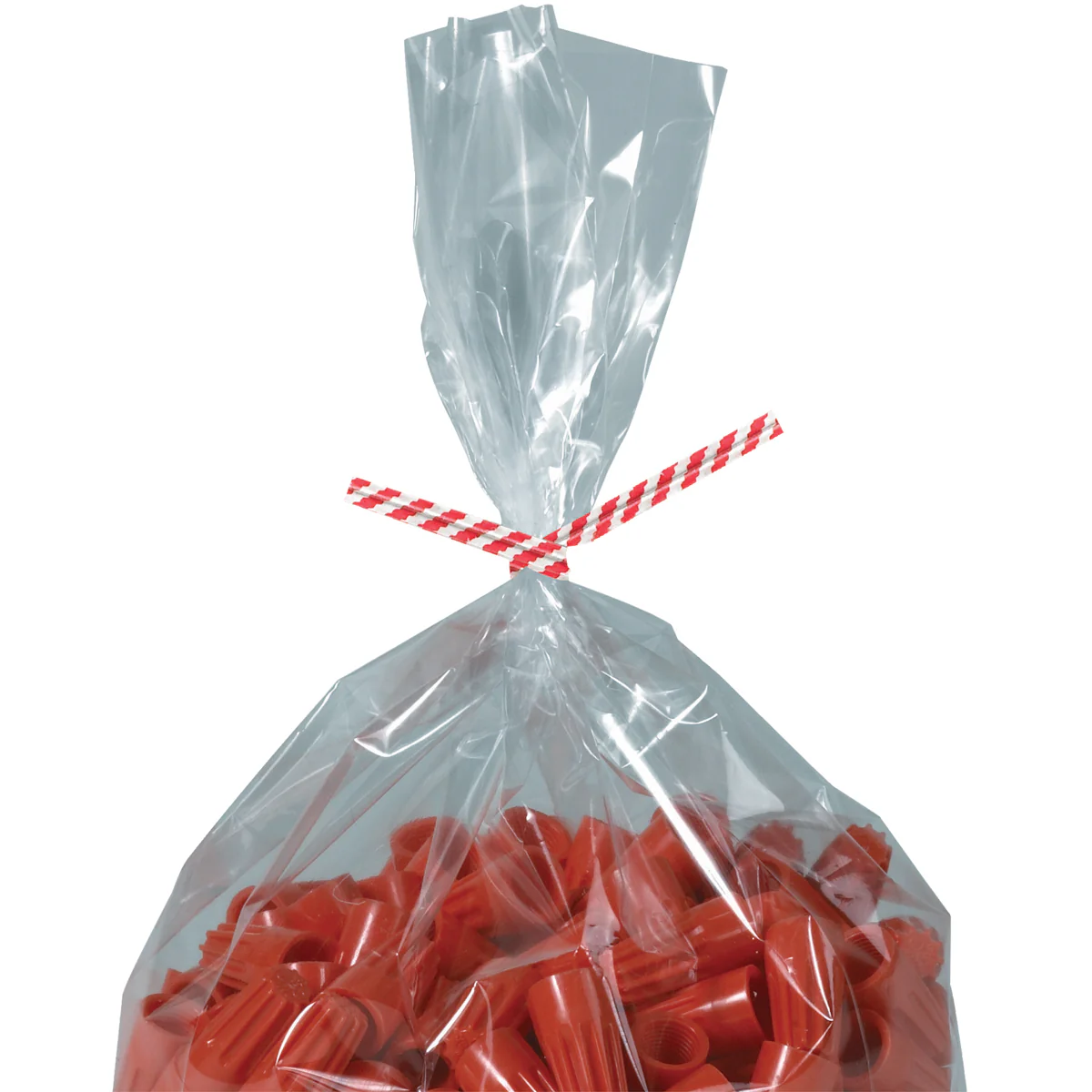 4 x 5/32 Red Candy Stripe Paper Twist Ties 2000/Case