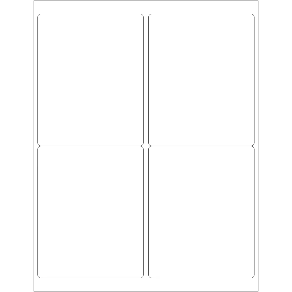 4 x 5" White Removable Rectangle Laser Labels 400/Case