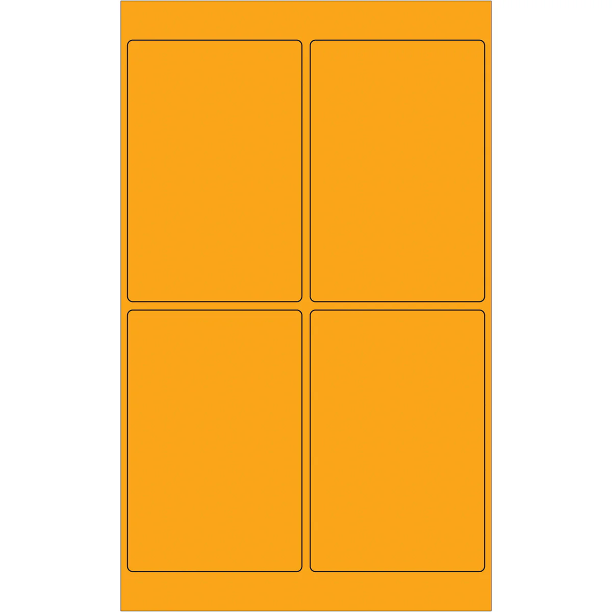 4 x 6" Fluorescent Orange Rectangle Laser Labels 400/Case