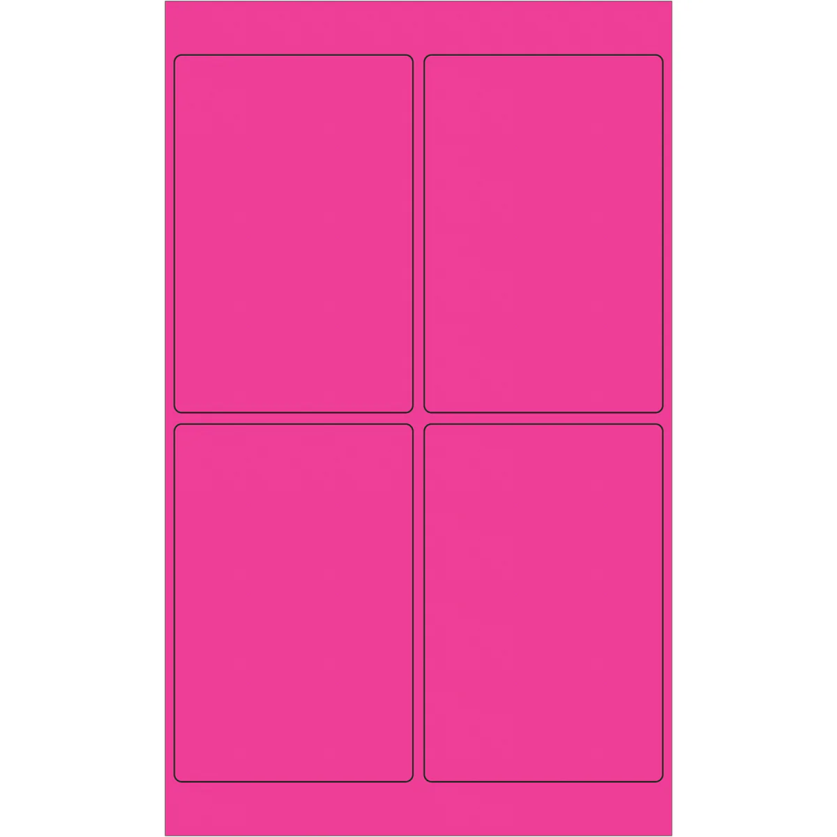 4 x 6" Fluorescent Pink Rectangle Laser Labels 400/Case