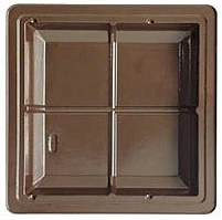 5-1/2 x 5-1/2 x 15/16 (8 oz.) Square Candy Tray Brown 1 Cavity 500/Case