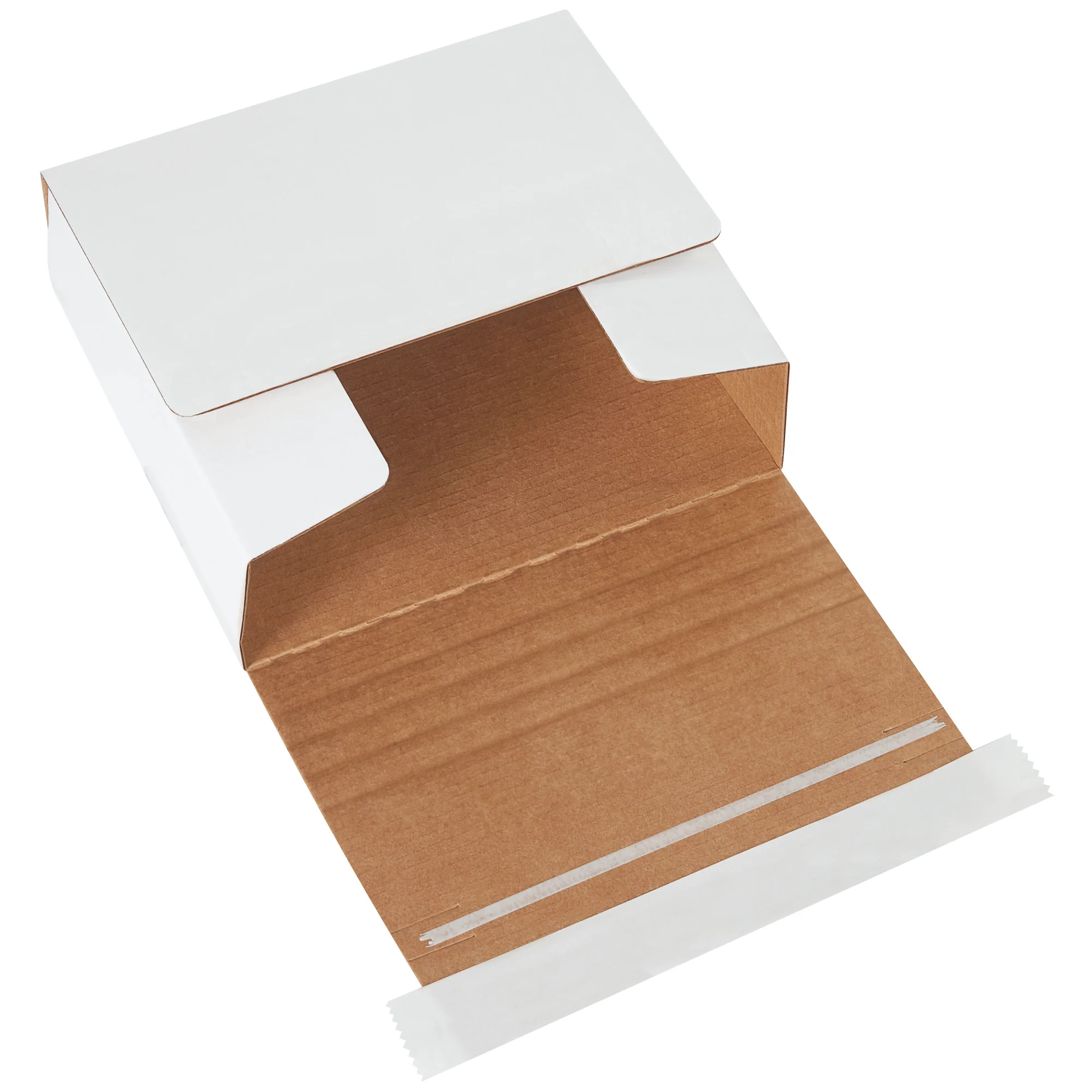 5 3/4 x 5 1/16 x 1 3/4 White Self-Seal Corrugated Box (fits 1-4 CD Jewel Cases) 200/Case