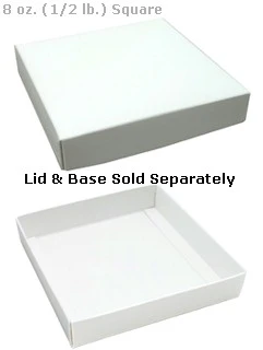 5-3/4 x 5-3/4 x 1-1/8 White 8 oz. (1/2 lb.) Square Candy Box LID 250/Case - Image 2