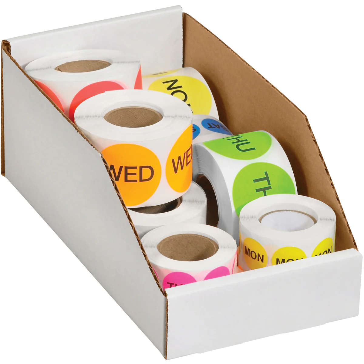 5 x 12 x 4 1/2 Open-Top White Corrugated Bin Box 50/Bundle