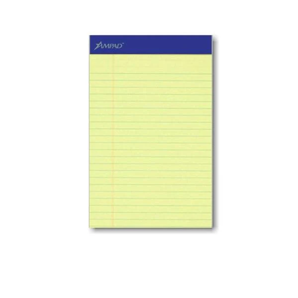 5" x 8" Yellow Junior Legal Pad, 12/Pack