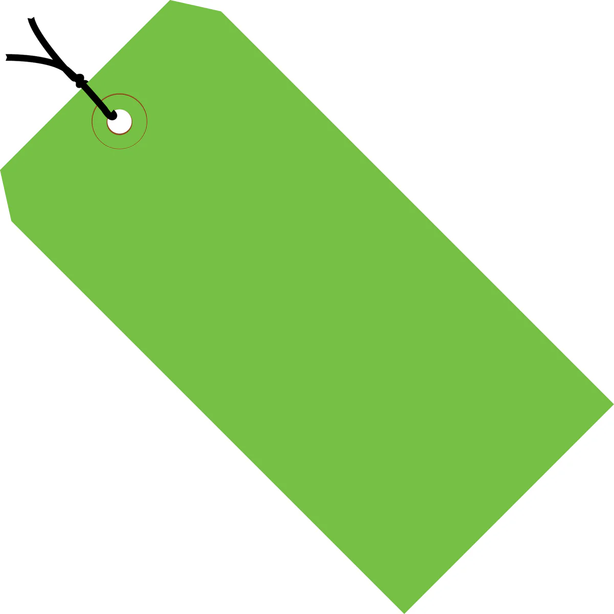 6-1/4 x 3-1/8 Pre-Strung Green Tags (THICK BOARD - 13 POINT) 1000/Case