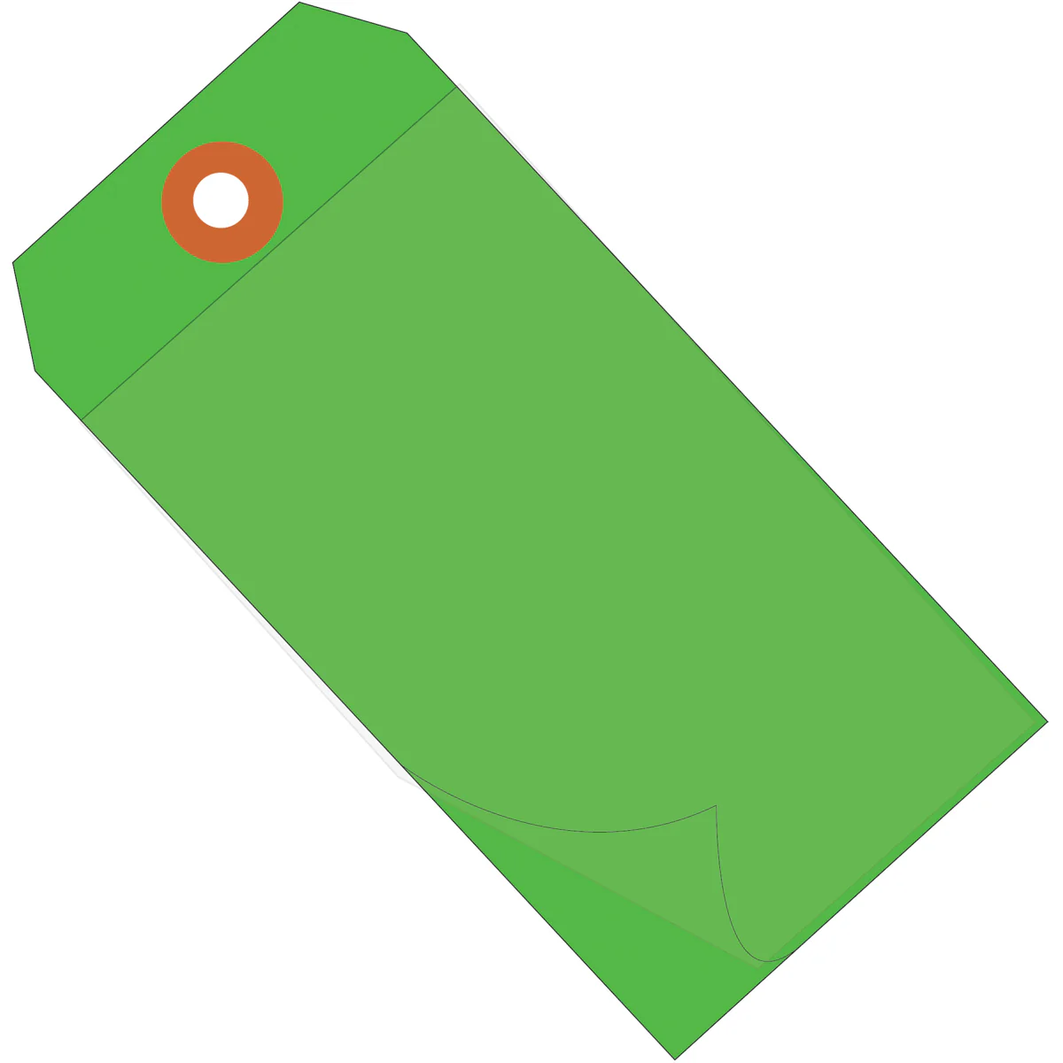 6 1/4 x 3 1/8 Green Self-Laminating Tags 100/Case