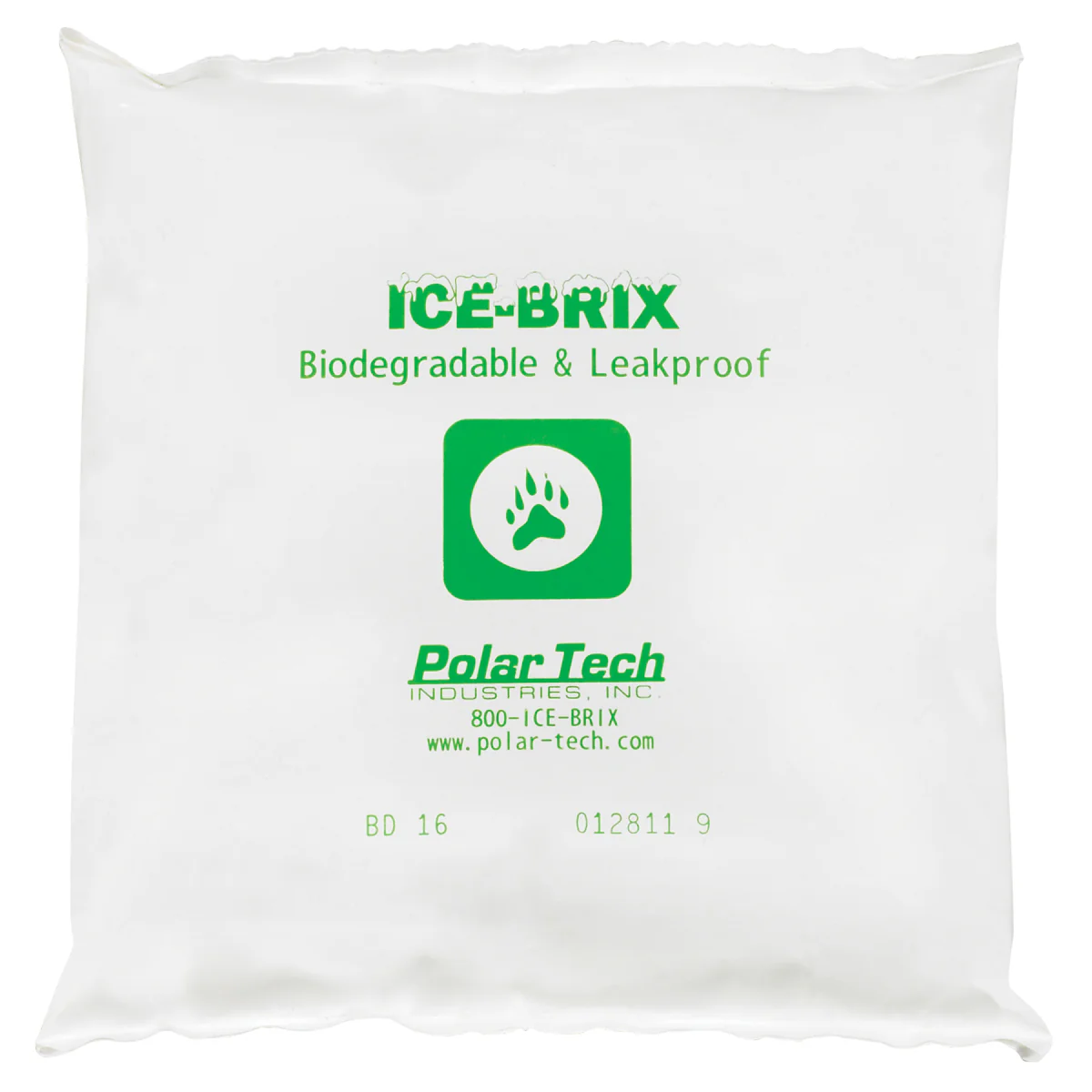 6 1/4 x 6 x 1 - 16 oz. Ice-Brix Biodegradable Packs  36/Case