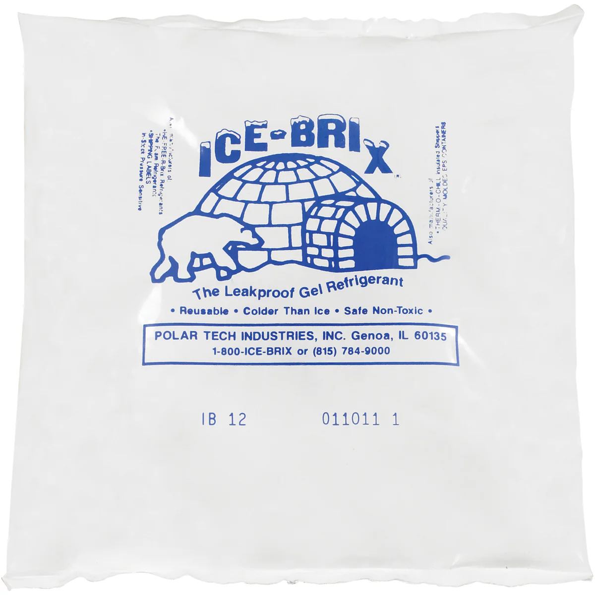6 x 5 3/4 x 1 - 12 oz. Ice-Brix Cold Packs 24/Case