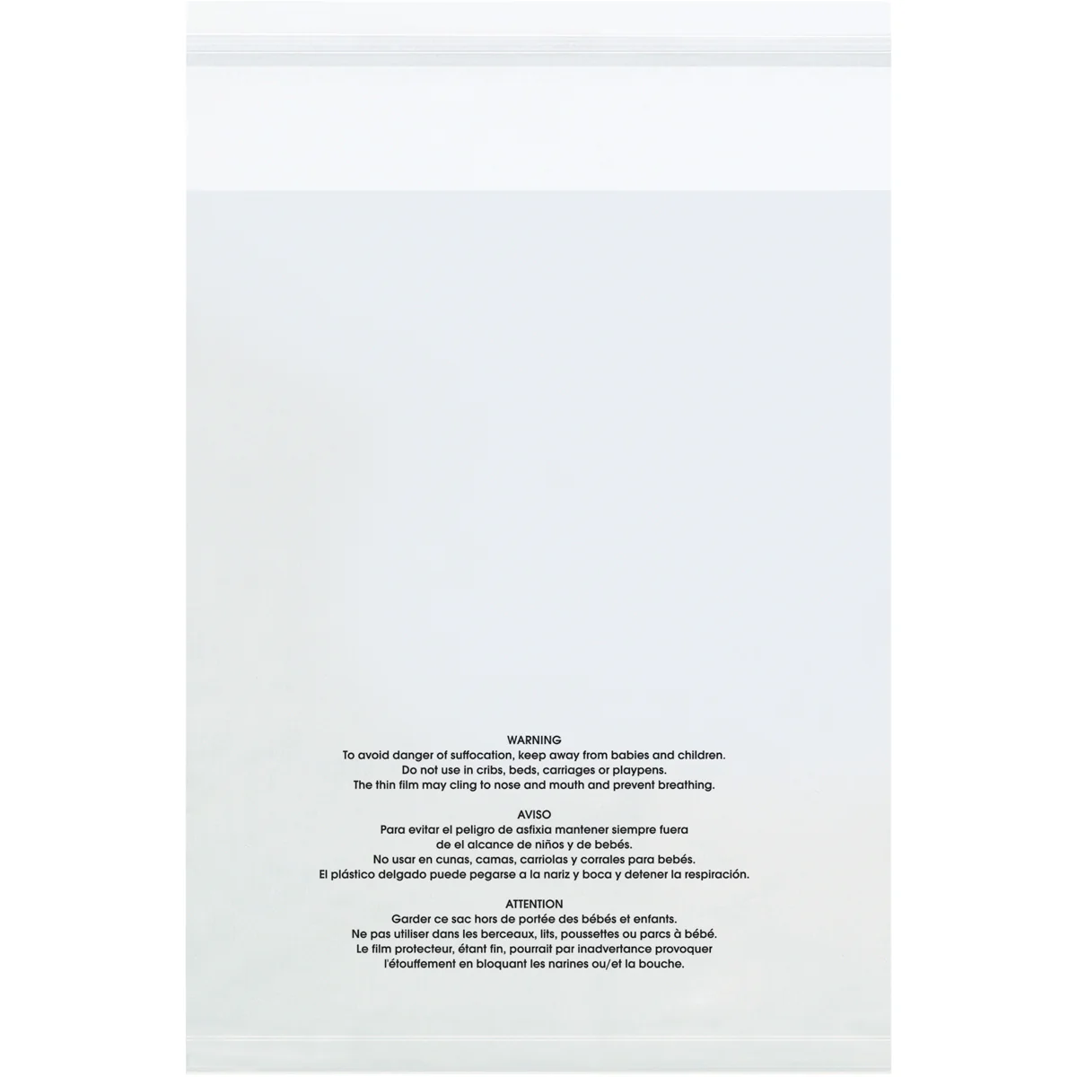 6 x 9 - 1.5 Mil (100 Pack) Resealable Suffocation Warning Poly Bags