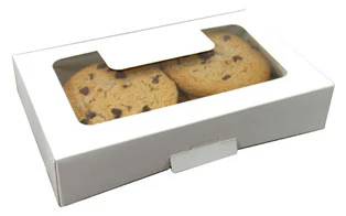 7-1/2 x 4-1/2 x 1-1/2 White Window Candy Cookie Box 250/Case
