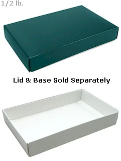 7-1/8 x 4-1/2 x 1-1/8 Green 1/2 lb. Rectangular Candy Box LID 250/Case - Image 2