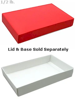 7-1/8 x 4-1/2 x 1-1/8 Red 1/2 lb. Rectangular Candy Box LID 250/Case - Image 2