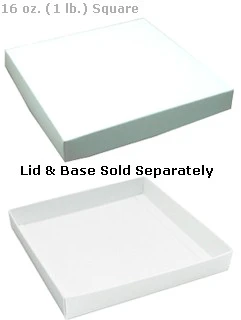 7-3/4 x 7-3/4 x 1-1/8 White 16 oz. (1 lb.) Square Candy Box LID 250/Case - Image 2