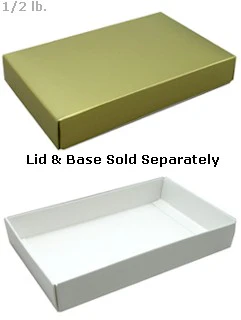 7 x 4-3/8 x 1-1/8 White 1/2 lb. Rectangular Candy Box BASE 250/Case - Image 2