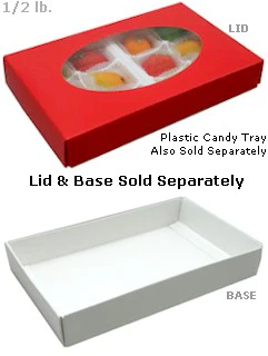 7 x 4-3/8 x 1-1/8 White 1/2 lb. Rectangular Candy Box BASE 250/Case - Image 2