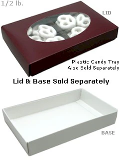 7 x 4-3/8 x 1-1/8 White 1/2 lb. Rectangular Candy Box BASE 250/Case - Image 2
