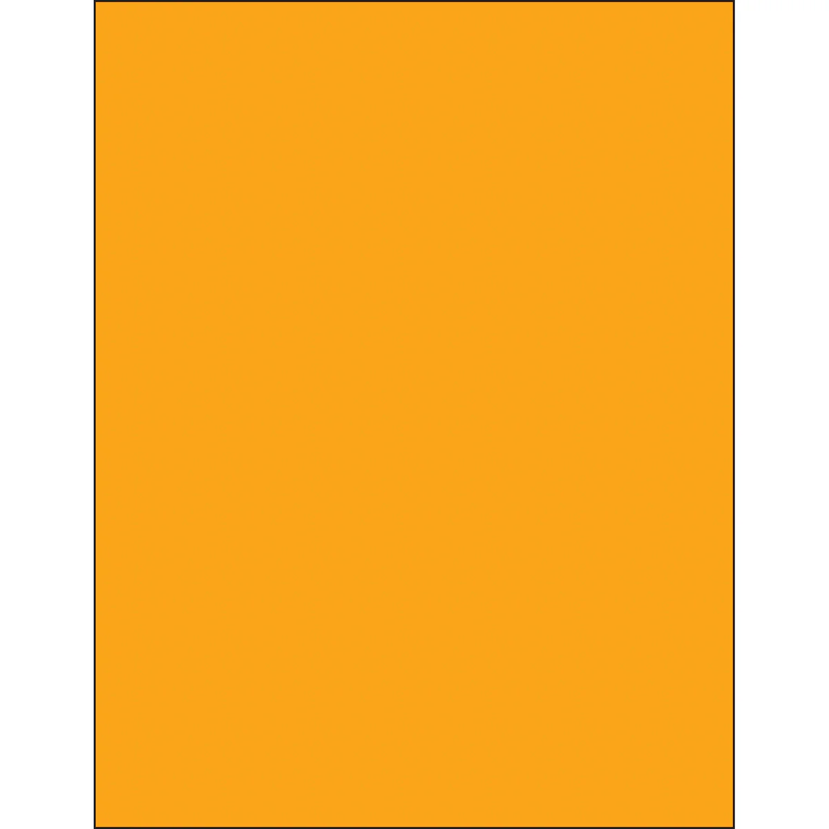 8 1/2 x 11" Fluorescent Orange Removable Rectangle Laser Labels 100/Case