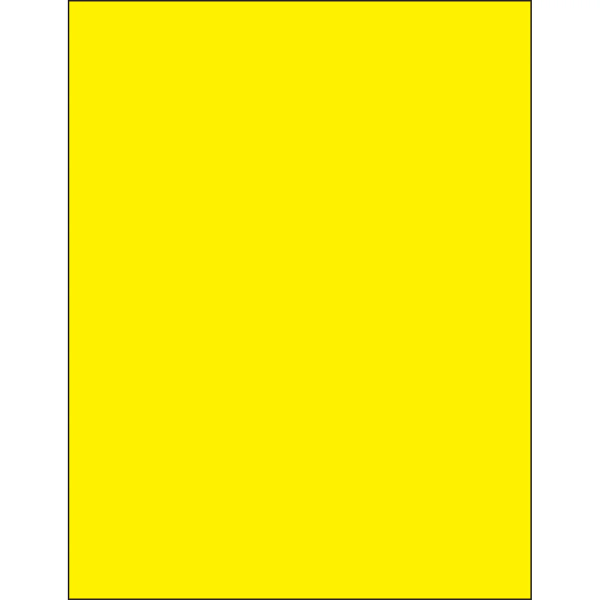 8 1/2 x 11" Fluorescent Yellow Rectangle Laser Labels 100/Case