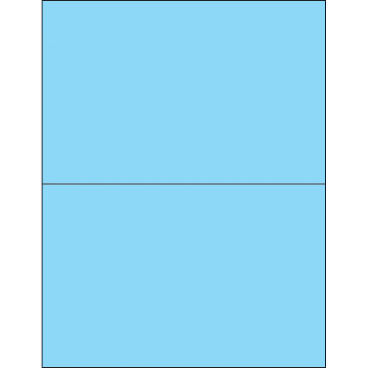 8 1/2 x 5 1/2" Fluorescent Pastel Blue Rectangle Laser Labels 200/Case