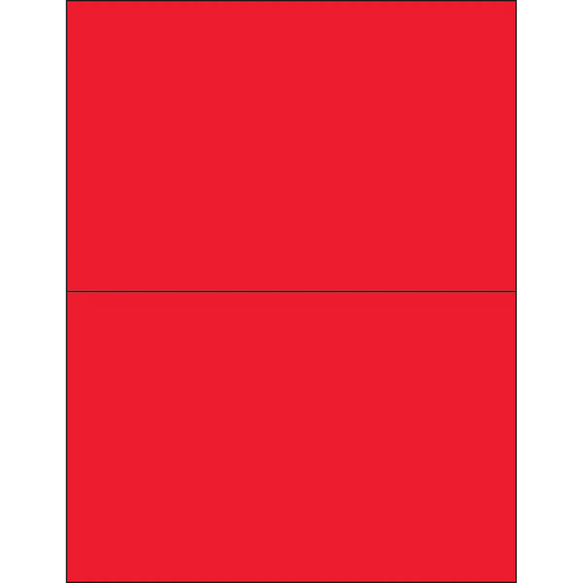 8 1/2 x 5 1/2" Fluorescent Red Removable Rectangle Laser Labels 200/Case
