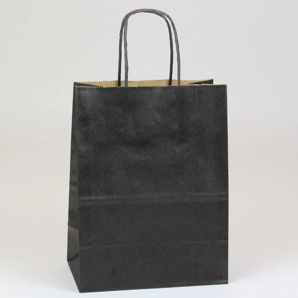8 x 4 3/4 x 10 1/2 India Ink Shopping Bags w/ Handles 250/Case