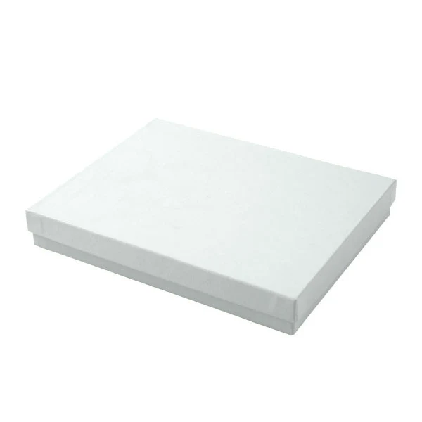 8 x 5 1/2 x 1 1/4 White Jewelry Box 50/Case