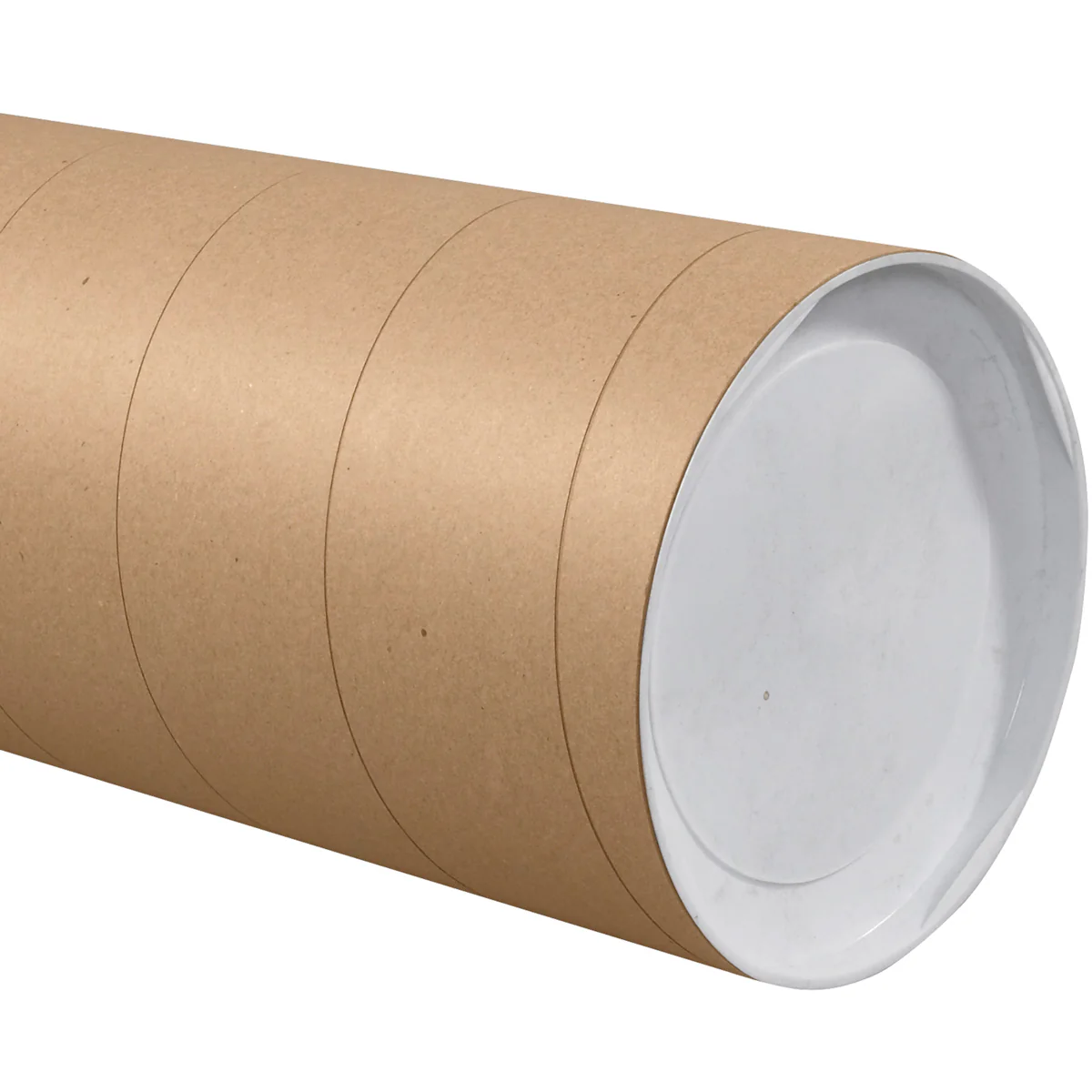 8 x 60 Brown Mailing Tubes With End Caps .125 Gauge 10/Case