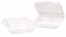 8 x 7-1/2 x 2-1/4 Foam Hinged Food Carryout Containter - 3 Compartments 200/Case - Image 2