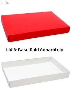 9-3/8 x 6 x 1-1/8 White 1 lb. Rectangular Candy Box BASE 250/Case - Image 2