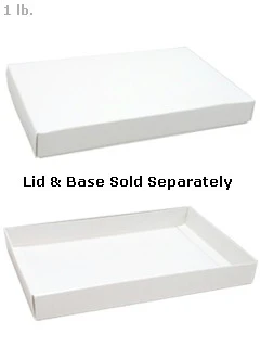 9-3/8 x 6 x 1-1/8 White 1 lb. Rectangular Candy Box BASE 250/Case - Image 2