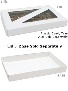 9-3/8 x 6 x 1-1/8 White 1 lb. Rectangular Candy Box BASE 250/Case - Image 2