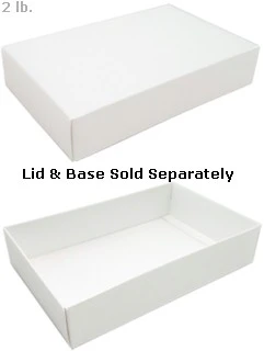 9-3/8 x 6 x 2 White 2 lb. Rectangular Candy Box BASE 250/Case - Image 2