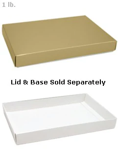 9-5/8 x 6-1/8 x 1-1/8 Gold 1 lb. Rectangular Candy Box LID 250/Case - Image 2