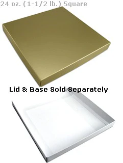 9-7/8 x 9-7/8 x 1-1/8 White 24 oz. (1-1/2 lb.) Square Candy Box BASE 250/Case - Image 2