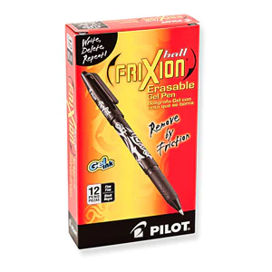 FriXion Erasable Gel Pen Blk, 12 per box
