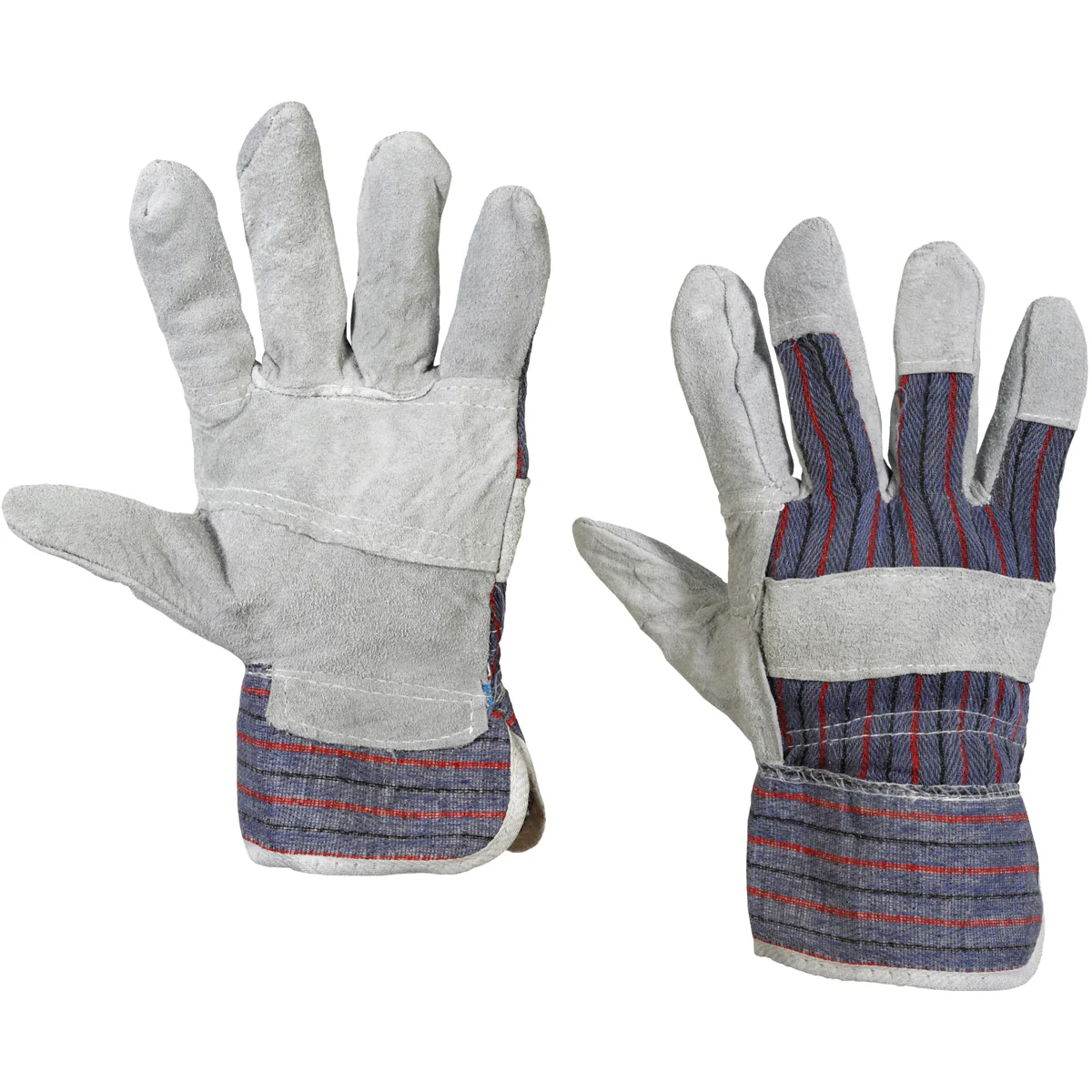 Leather Palm w/ Safety Cuff Gloves - Large - 12 Pair/Case